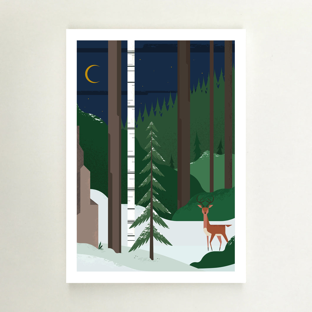 Winter card A6, envelops included 3